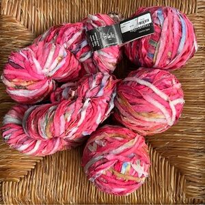 x5 Colinette Tagliatelli Merino Tape Yarn # 154 Garden Pinks Blues Hanks Balls